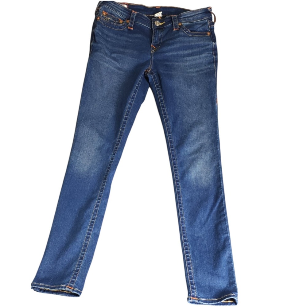 True Religion Stella Womens Low Rise Skinny Jeans 31 Dark Wash Denim 32x31